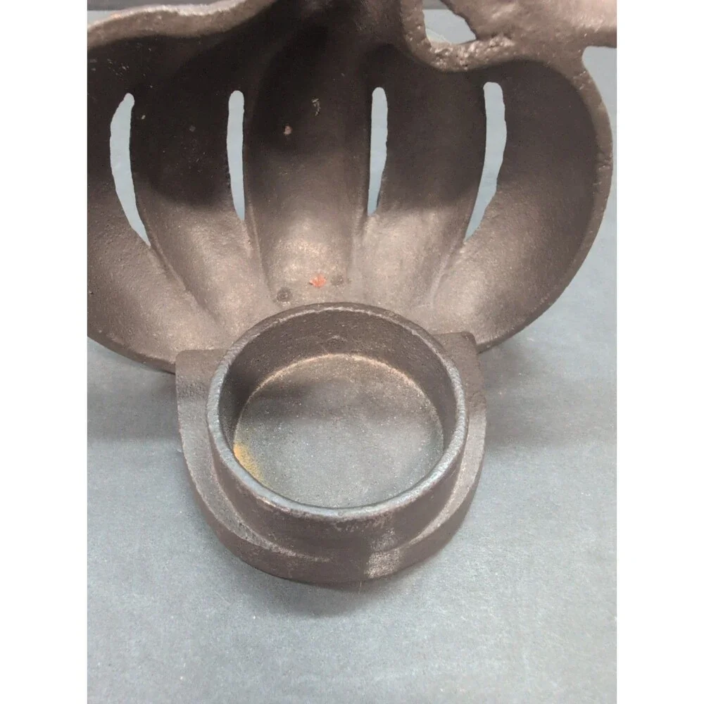 Cast Iron Pumpkin Tea Light Candle Holder Fall Holiday Halloween